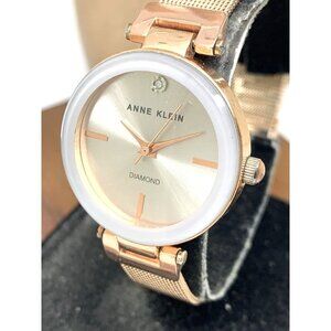 Anne Klein Women's Watch AK/3034 Silver Dial Quartz Rose Gold Stainless Steel